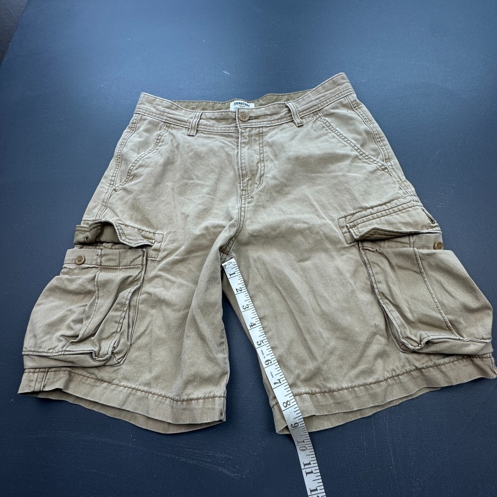 Levi's Signature Cargo Shorts Men's 32 Khaki Cotton Utility Pockets Outdoor Work - Picture 6 of 11
